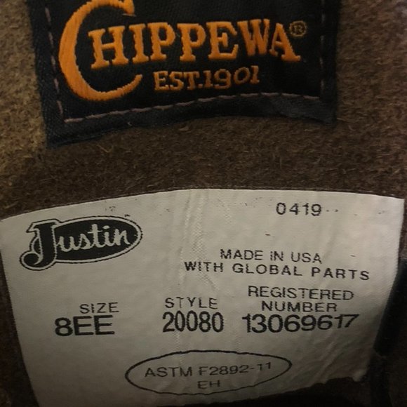 CHIPPEWA CIBOLA 6 Style 20080 8 EE Chocolate Apache